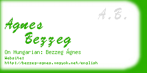 agnes bezzeg business card